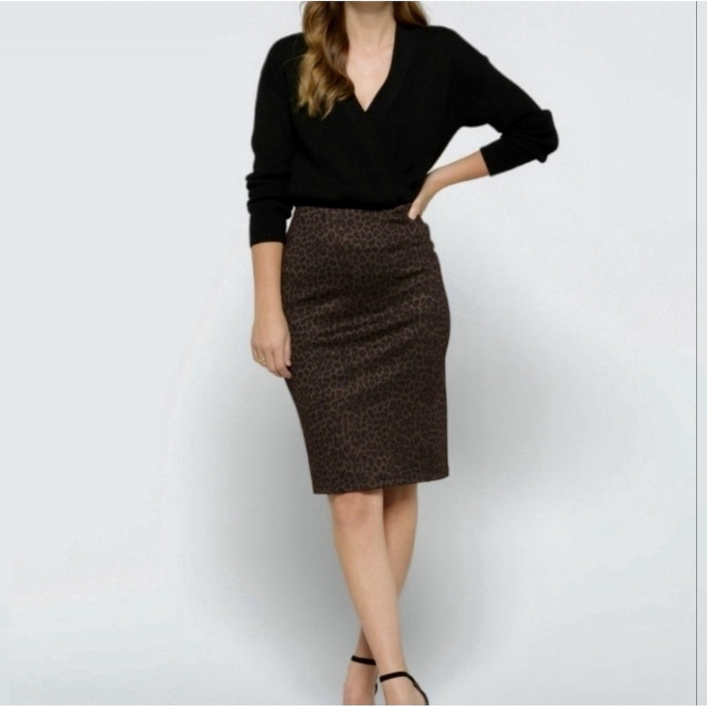 Liverpool Los Angeles Leopard Print Tummy Control Pencil Skirt Women's Size 8